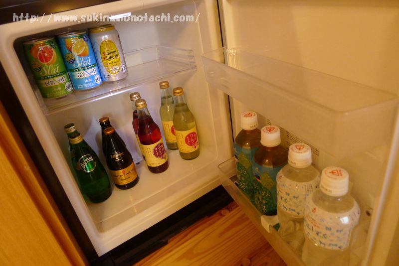 萃 sui-諏訪湖で宿泊した部屋「風露」の冷蔵庫